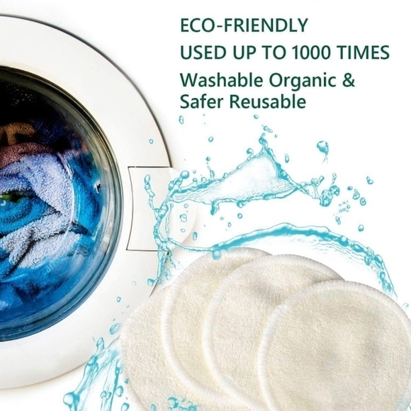 20 Packs Organic Reusable Makeup Remover Pads, Washable Eco-Friendly Natural Bam - Picture 6 of 6